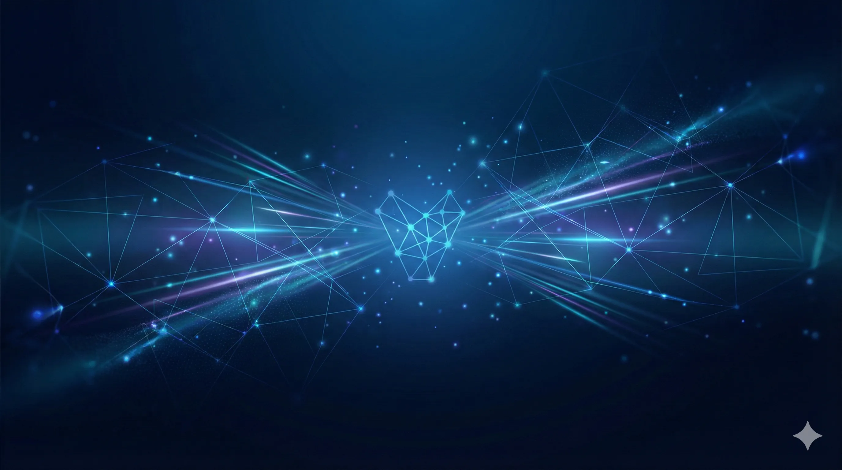 Illustration d'un maillage numérique connectant la visibilité traditionnelle et les nouveaux moteurs de réponse IA